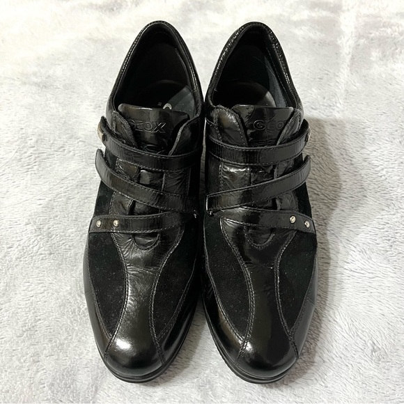 GEOX Janice Patent Leather and Suede Wedge Shoes Size 7.5 - Picture 3 of 8